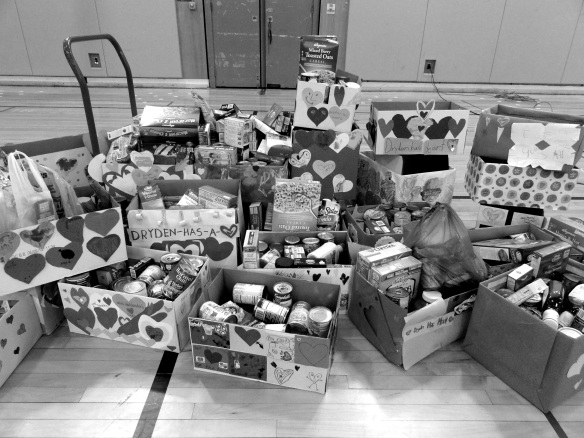 Donations to give to our local food pantry! Look at all that love!